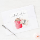 Name des handgefertigten Strohberry-Marmelade Quadratischer Aufkleber (Umschlag)