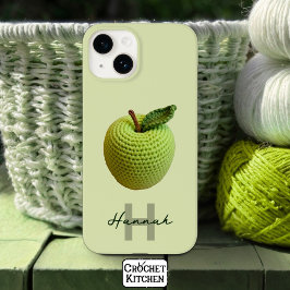 Name des Handmade Craft Green Crochet Applet Monog Case-Mate iPhone 14 Hülle