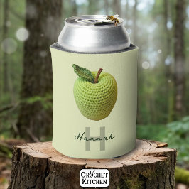 Name des Handmade Craft Green Crochet Applet Monog Dosenkühler