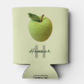 Name des Handmade Craft Green Crochet Applet Monog Dosenkühler (Rückseite)