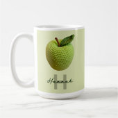 Name des Handmade Craft Green Crochet Applet Monog Kaffeetasse (Links)