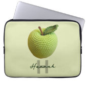 Name des Handmade Craft Green Crochet Applet Monog Laptopschutzhülle (Vorderseite)