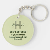 Name des Handmade Craft Green Crochet Applet Monog Schlüsselanhänger (Rückseite)