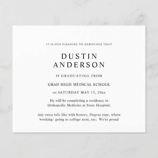 Name des Haushaltsarztes 6 Foto Abschluss Ankündig (Rückseite)