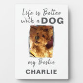 Name des Haustierhundes des benutzerdefinierten Fo Fotoplatte (Vorderseite)