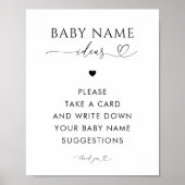 Name des Heart Skripts Vorschläge Baby Duschunters Poster (Vorne)