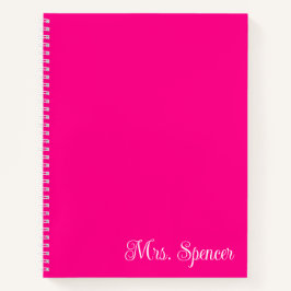 Name des heiß rosa und weißen Lehrers Notizblock