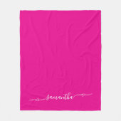 Name des heißen rosa und des weißen Herzschlauchs Fleecedecke (Vorderseite)