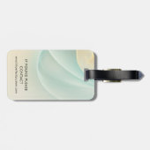 Name des hellen Aqua-Blau-Wirbel und des goldgelbe Gepäckanhänger (Rückseite horizontal)