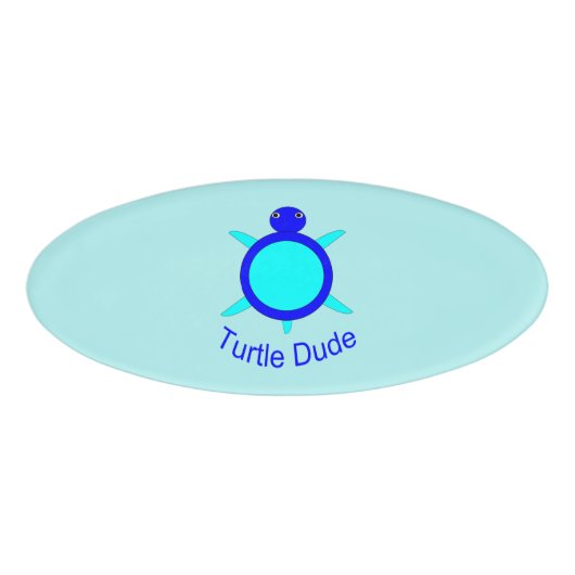 Name des hellen Blue Turtle-Typs Namenschild (Vorderseite)