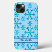 Name des Hexagon-Musters Blau-Weiß-Schneeflocke Case-Mate iPhone Hülle (Rückseite)