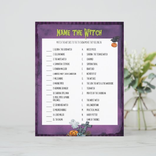 Name des HexenHalloween-Spiels (Stehend Vorderseite)