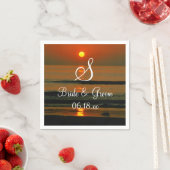 Name des Hochzeitmediums Termine Sunset Beach Napk Serviette (Beispiel)