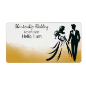 Name des Hochzeitskopfes Gold Wasserfarbe (Vorne)