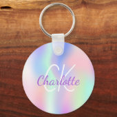 Name des Holographischen Einhorn-Regenbogenmonogra Schlüsselanhänger (Vorderseite)