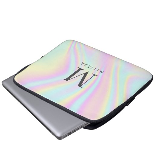 Name des Holographischen Monogramms Laptopschutzhülle (Vorne Knopf)