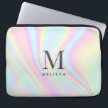 Name des Holographischen Monogramms Laptopschutzhülle<br><div class="desc">Farbenfrohe ästhetische Personalisierte Monogramm Name Laptop-Sieb. Fügen Sie Ihren Namen,  Ihre Monogramm oder Initialen hinzu.</div>