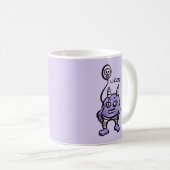 Name des Horrors des niedlichen Demon-Lila Cartoon Kaffeetasse (VorderseiteRechts)