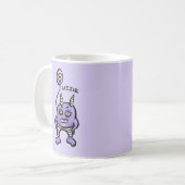 Name des Horrors des niedlichen Demon-Lila Cartoon Kaffeetasse (Vorderseite Links)