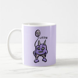 Name des Horrors des niedlichen Demon-Lila Cartoon Kaffeetasse