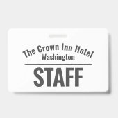 Name des Hotelpersonals Ausweis (Rückseite)