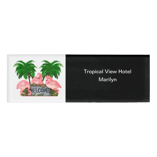Name des Hotelpersonals Tropic Theme Namenschild (Vorderseite)