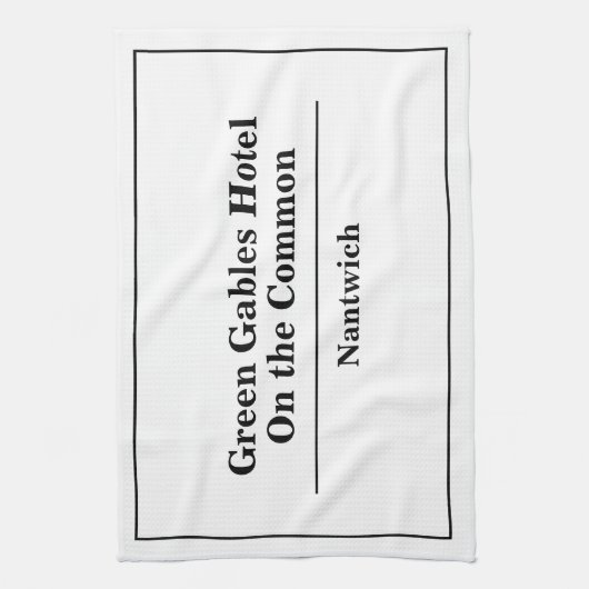 Name des Hotels oder Restaurants Geschirrtuch (Vertikal)