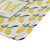 Name des hübschen Lemon Monogramms Schneidebrett (Ecke)
