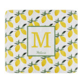 Name des hübschen Lemon Monogramms Schneidebrett (Vorderseite)