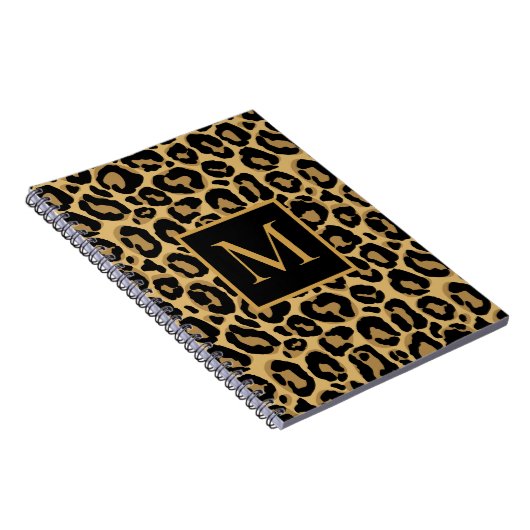 Name des hübschen Leopard Monogramms Notizblock (Rechte Seite)