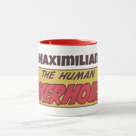 Name des Human Powerhouse Comic mit Ihrem Namen Tasse (Zentrum)