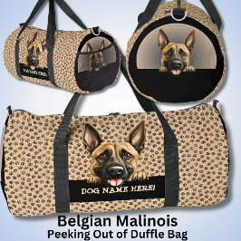 Name des Hundes, belgischer Name Malinois hinzufüg Duffle Bag