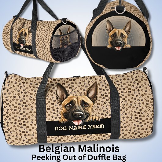 Name des Hundes, belgischer Name Malinois hinzufüg Duffle Bag