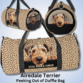 Name des Hundes hinzufügen, Airedale Terrier Duffle Bag
