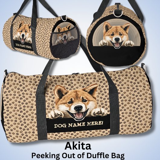 Name des Hundes hinzufügen, Akita Duffle Bag