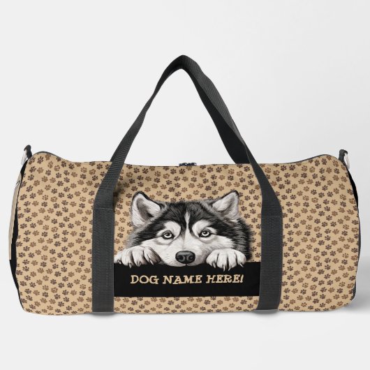 Name des Hundes hinzufügen, Alaskan Malamute Duffle Bag (Vorderseite)