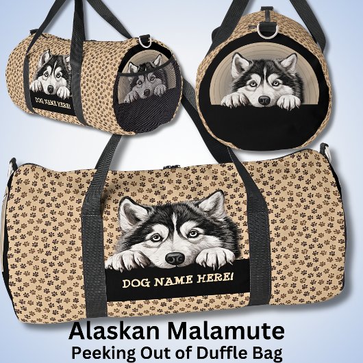 Name des Hundes hinzufügen, Alaskan Malamute Duffle Bag