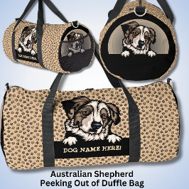 Name des Hundes hinzufügen, australischer Hirte Duffle Bag