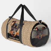 Name des Hundes hinzufügen, Doberman Pinscher Duffle Bag (Rechte Ecke)
