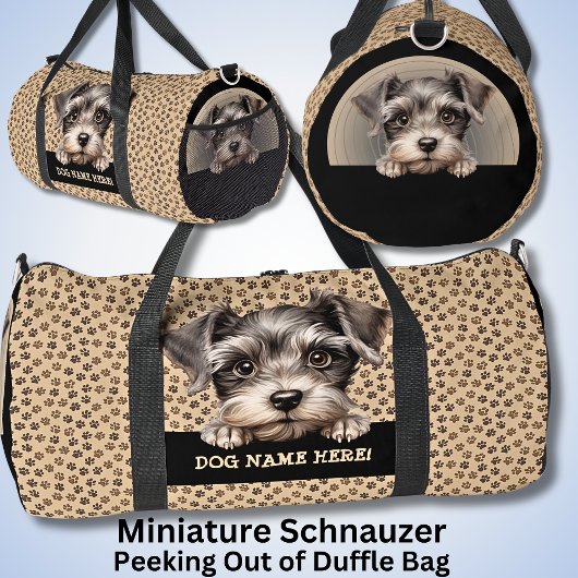 Name des Hundes hinzufügen, Miniatur Schnauzer Duffle Bag