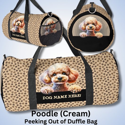 Name des Hundes hinzufügen, Poodle - Cream - Duffle Bag