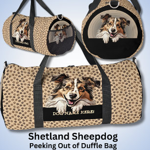 Name des Hundes hinzufügen, Shetland Sheepdog Duffle Bag
