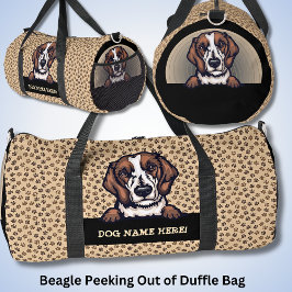 Name des Hundes, Ihr Name, Beagle + Paare Duffle Bag