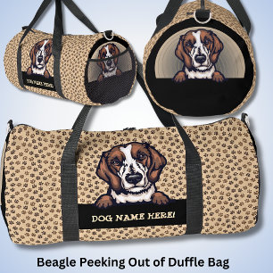 Name des Hundes, Ihr Name, Beagle + Paare Duffle Bag