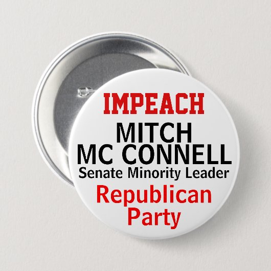 NAME DES IMPeach Mc Connell Senat Button (Vorne & Hinten)