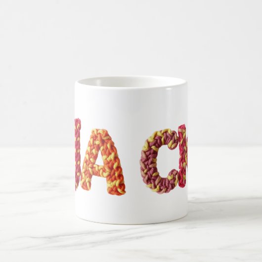 Name des Jacks im dynamischen Häkelmuster Kaffeetasse (Mittel)