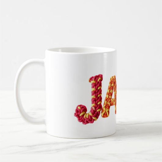 Name des Jacks im dynamischen Häkelmuster Kaffeetasse (Links)