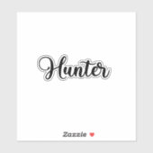 Name des Jägers - Handgeschriebene Kalligrafie Aufkleber (Blatt)