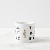 Name des Kaffees, kleine Espresso-Cup-Tasse Espressotasse (Vorderseite)