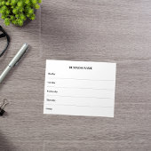 Name des Kalenderwochenbetriebs Notizblock